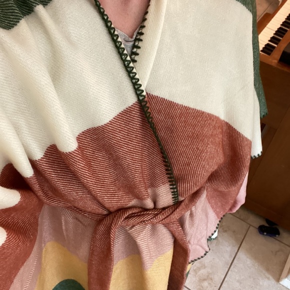 Pretty multi color jacket/poncho. - Picture 3 of 4